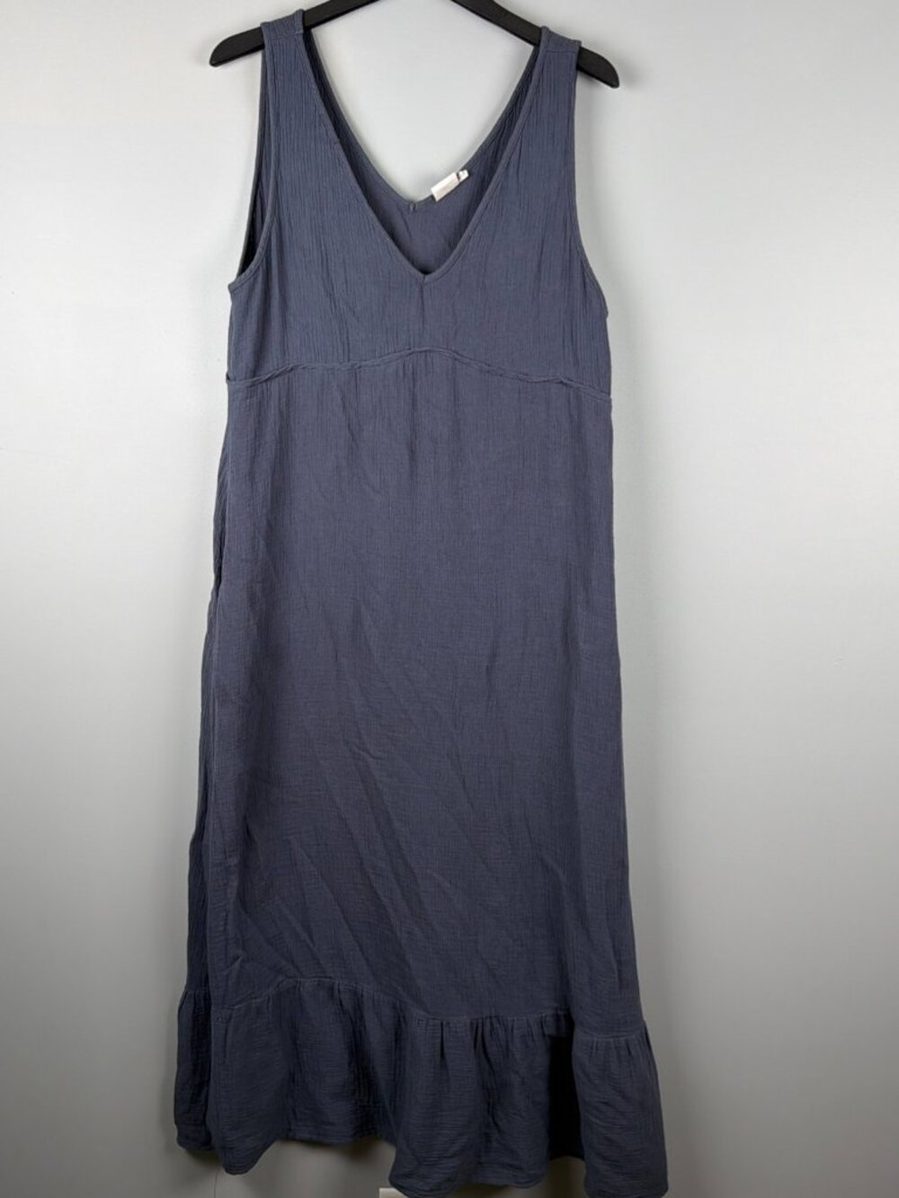 Simple by Suzanne Betro Maxi Dress Women XL Blue Cottagecore Coastal Beach Gauze